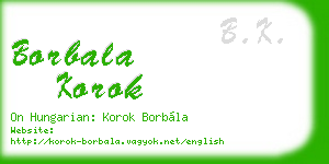 borbala korok business card